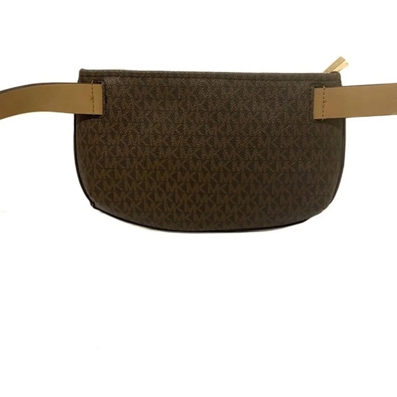 MICHAEL KORS MK Jet Logo Striped Brown Purple & Orange Belt Bag NWT - Picture 9 of 12